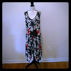 Avenue V-neck tank dress with handkerchief hem